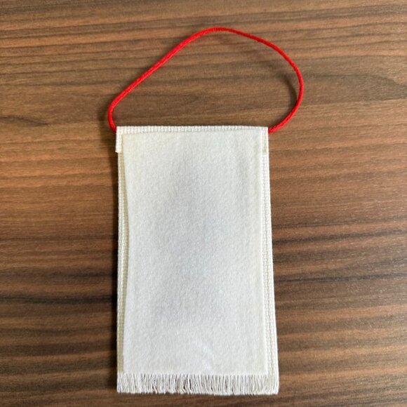 Vintage Handmade Cross-Stitch Nutcracker Ornament With Red Hanging Loop - Picture 5 of 7